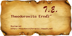 Theodorovits Ernő névjegykártya