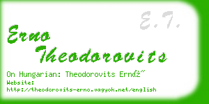 erno theodorovits business card